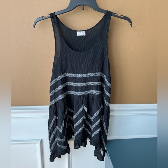 Free People Intimately Free Voile Slip Trapeze Dress Lace Size XS Polka Dot - Picture 4 of 12